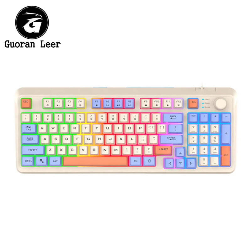 K82 Gaming Keyboard 94 Keys Portable Wired Office Keyboard With Colorful RGB Backlight Mechanical Ultra Silence Keyboard Comfortable Typing Experience For Laptop PC Computer