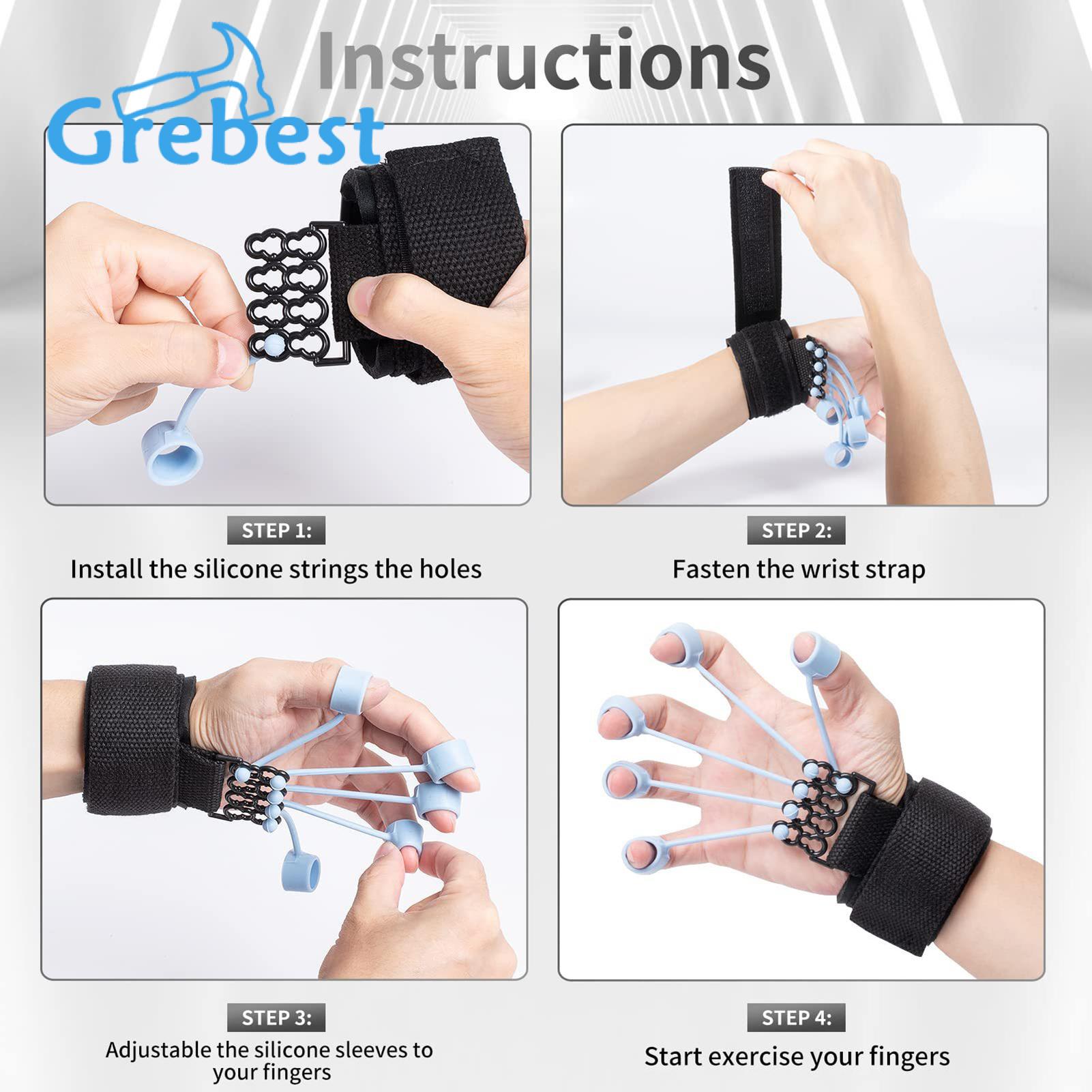 Grebest Finger Exercise Band High Elasticity Five Finger Strength Resistance Bands. 