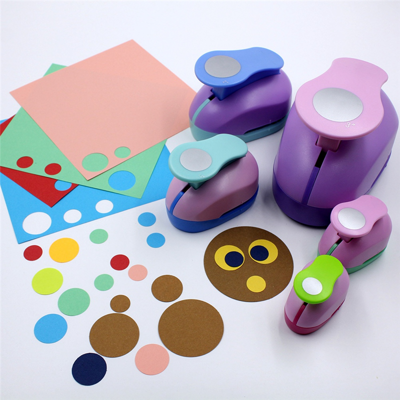5 Size Punch Craft Hole Paper Punch 75mm Hole Round Punchers for Cardstock, Greeting Cards and Scrapbook Color Random. 