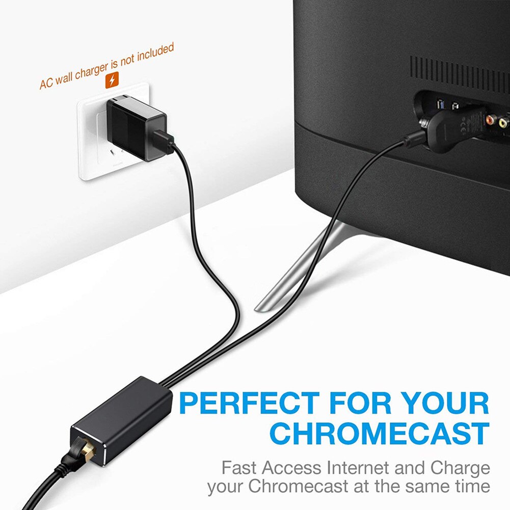 Ethernet Adapter for Amazon Fire TV Stick Google Home Mini Chromecast Ultra 2 1 Audio Micro USB to RJ45 Ethernet Adapter. 