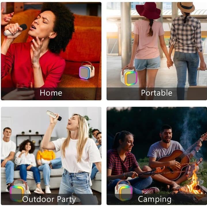 K12 Speaker Bluetooth Wireless Karaoke Mic Multi-Compatibility Modes, Rgb Lights. 