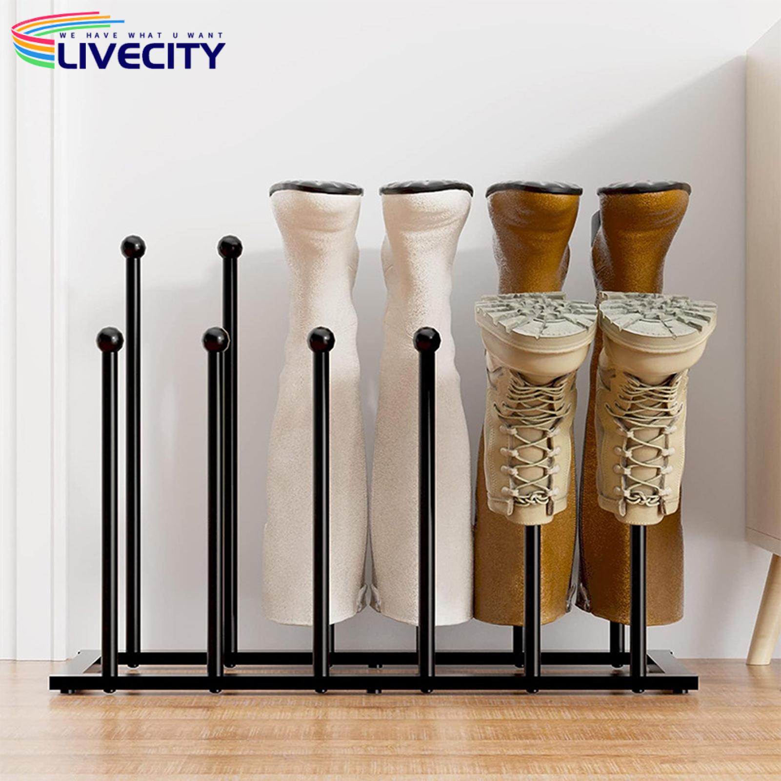 Compact Shoe Storage Vertical Metal Boot Rack Free Standing Shoe Drying Stand for Wader Tall Boots Cowboy Boots Multifunctional Shoes Organizer for Dorm Room Closet Entryway Bedroom for Closets