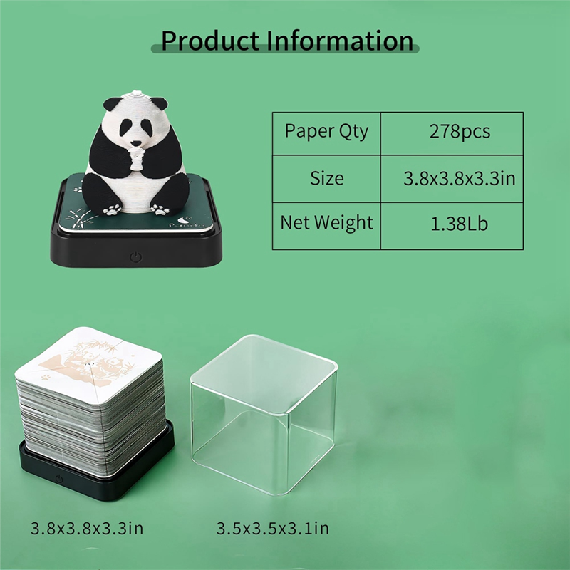 3D Art Calendar 2024, Time Piece Calendar Panda Memo Pad Rip Paper Carving DIY Sticky Note Durable Easy Install. 