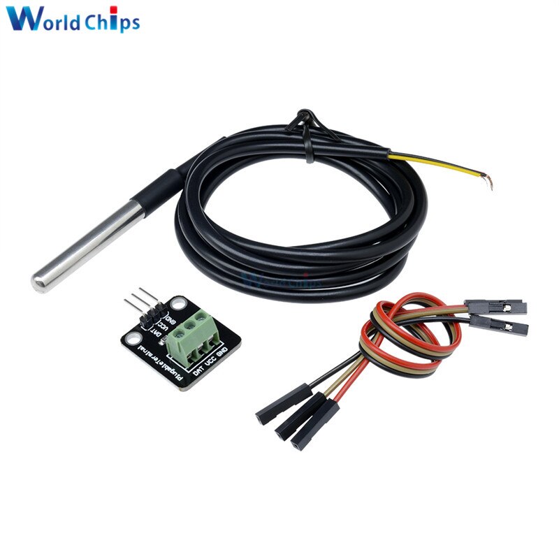 【happy one】DS18B20 Waterproof Sensor Module Kit Stainless Steel For Arduino Pluggable Terminal Adapter 1m Cable. 