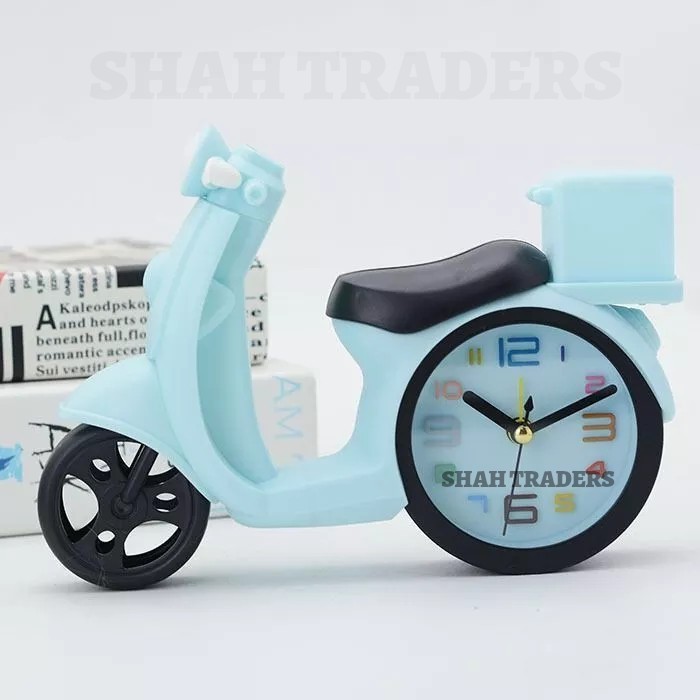 VESPA LX 1054 WEKER CLOCK - VESPA MOTORCYCLE WEKER CLOCK - CHARACTER WEKER CLOCK - TABLE CLOCK - ALARM CLOCK. 