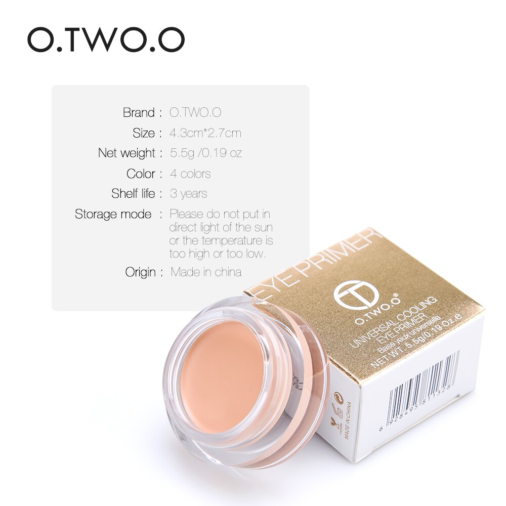 O.TWO.O Brighten Eye Primer Cream Oil Control Full Converage Makeup Base Concealer Eye Cosmetics Easy to Wear Eye Primer. 