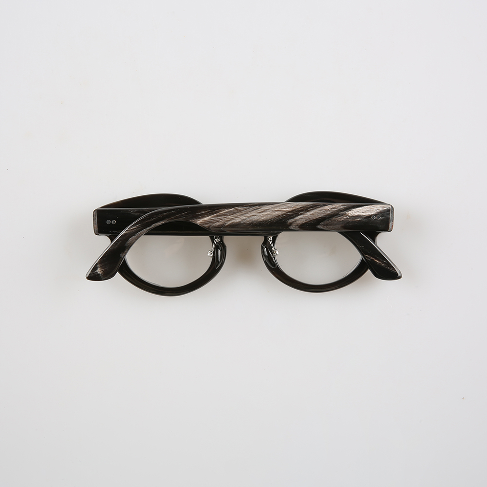 Nilerun Designer Customized Unique Handmade Irregular Curved 3D Round Edge Thick Real Horn Sunglasses Glasses Eyewear Eyeglasses. 