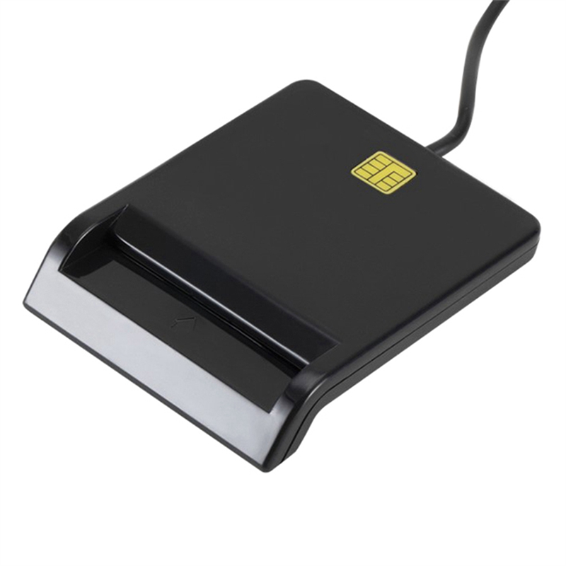 USB Smart Card Reader Atm Bank Tax Declaration Ic Card Reader Id Device Connector ID Card Smart Card Reader(Black). 