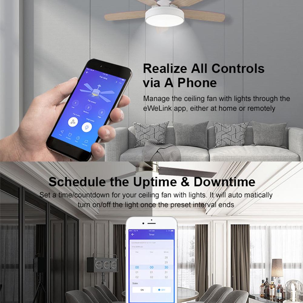 SONOFF-IFan03+RM433 Wi-Fi Ceiling Fan and Light Controller Intelligent Switch. 