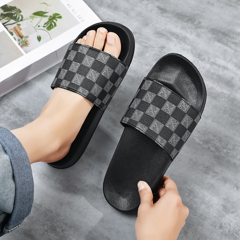 Indispensable-Quality And Durability-Stylish Black And Chocolate Color CHESS Slide Slipper Sandal For Men S30. 