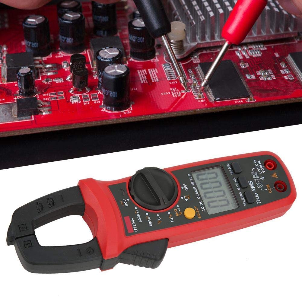 UNI-T UT204+ Digital Clamp Meter AC/DC Current Tester (600A) True RMS Auto Range Temperature Measurement High Precision Multimeter. 
