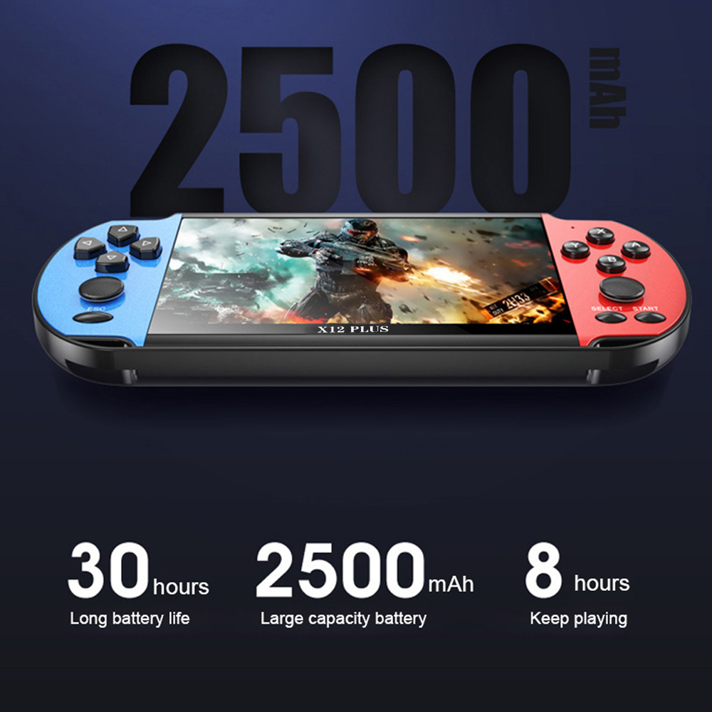 X12 Plus Video Game Console 7Inch Retro Handheld 1000+ Classic Games Game Player Console For PS1 GBA FC SFC MD NEOGEO GB CPS GBC. 