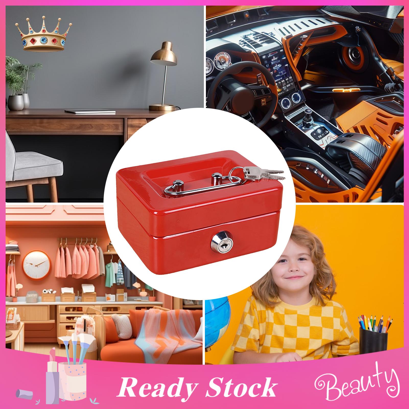 Mini Box with Handle Secureni Box with Lock Keys rle Metal Safe for Jewelry Shock-proof Container for Compt Security Box. 