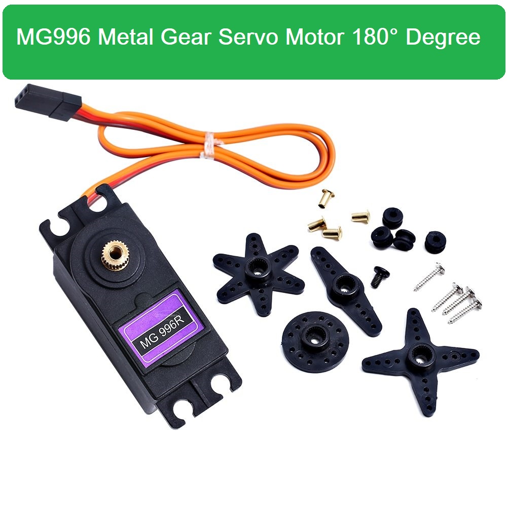 MG996R MG996 MG-996 180 Degree Servo Motor Large Torque DC 4.8V 7.2V Metal Gear Servo Motor 180° Degree Rotation Standard Quality With Cables Wire For Arduino DIY. 