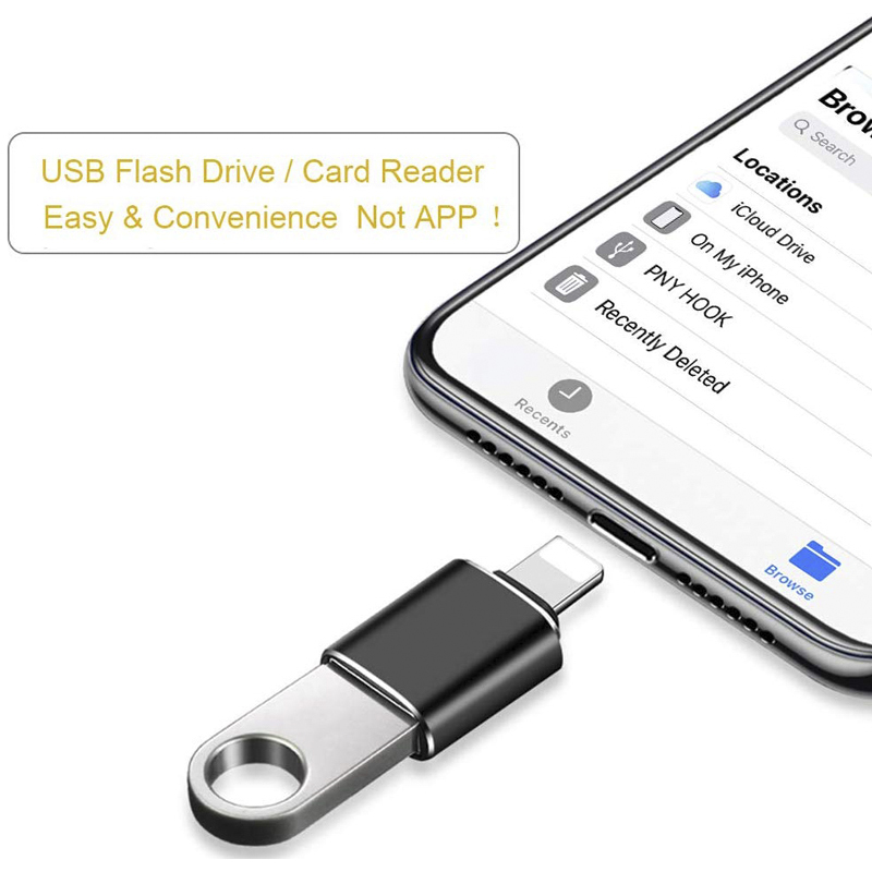 BlueWow S43  OTG adapter for IP adapter For ios for USB flash Drive keyboard mouse. 