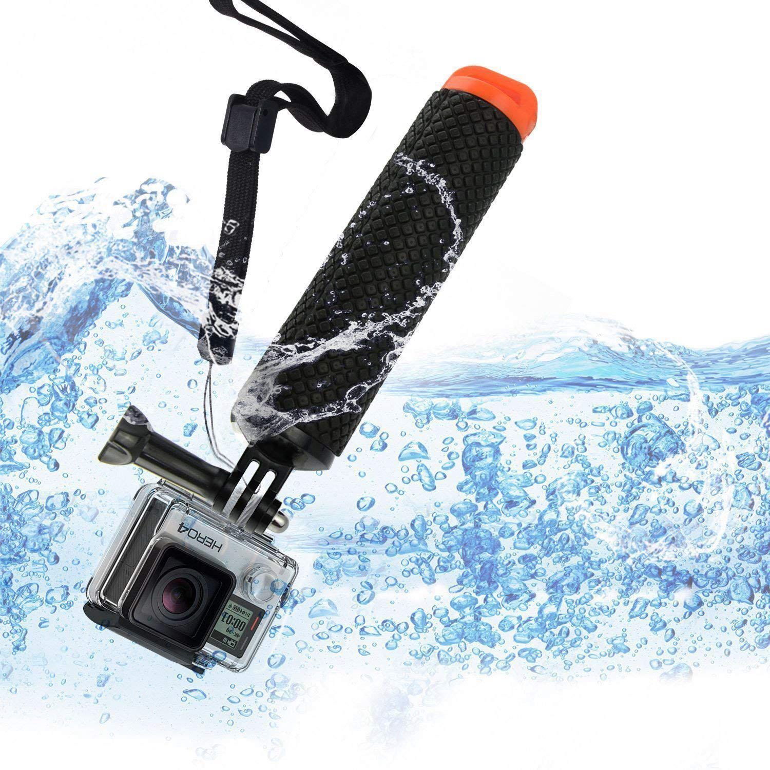 Waterproof Handheld Underwater Sport Selfie Stick Monopod Pole Floating Hand Grip Diving Handle Tripod. 