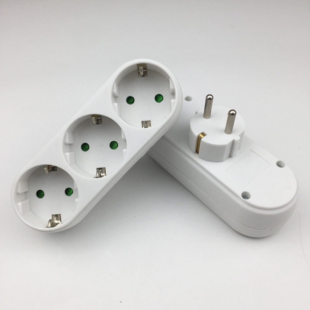 European Conversion Plug 1to 3 Way Socket Adapter EU Standard Power Adapter Socket 16A Travel Plug Extended socket. 