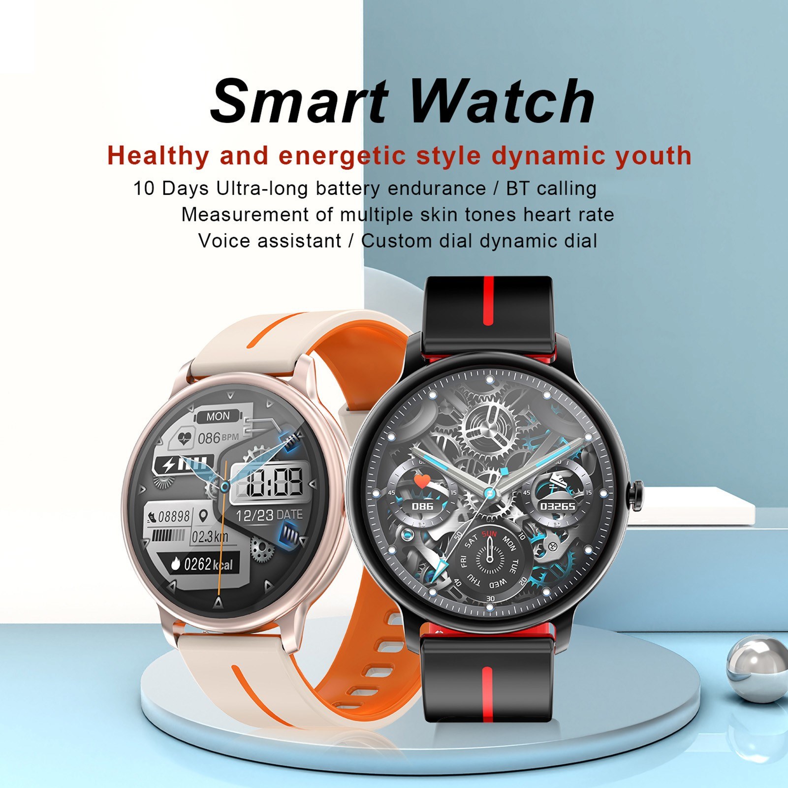 G98 Smart Watch: 1.43-inch Full Touch Screen, Health Monitoring, Exercise Records, for Android & iOS