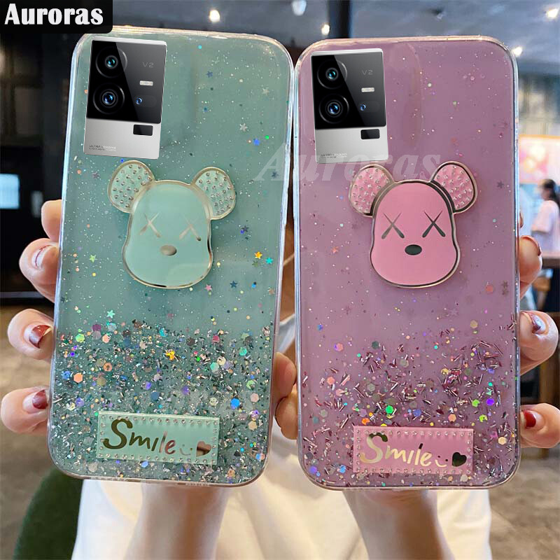 Phone case vivo iqoo 11 case Shiny Ring Glitter softcase soft Transparent Gloomy Bear Back Back cover for VIVO iqoo11 Casing Back cover Stars Moon Girls