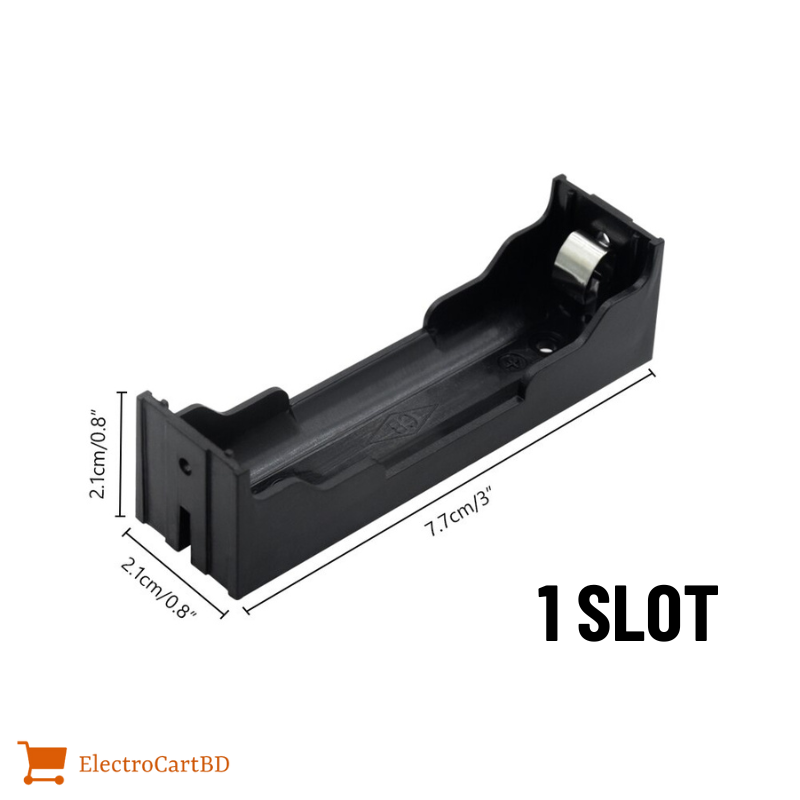 18650 Battery Case Holder Bracket Storage Box 1x 2x 4x Slots For 18650 Batteries Container Hard Pin-1Pcs. 
