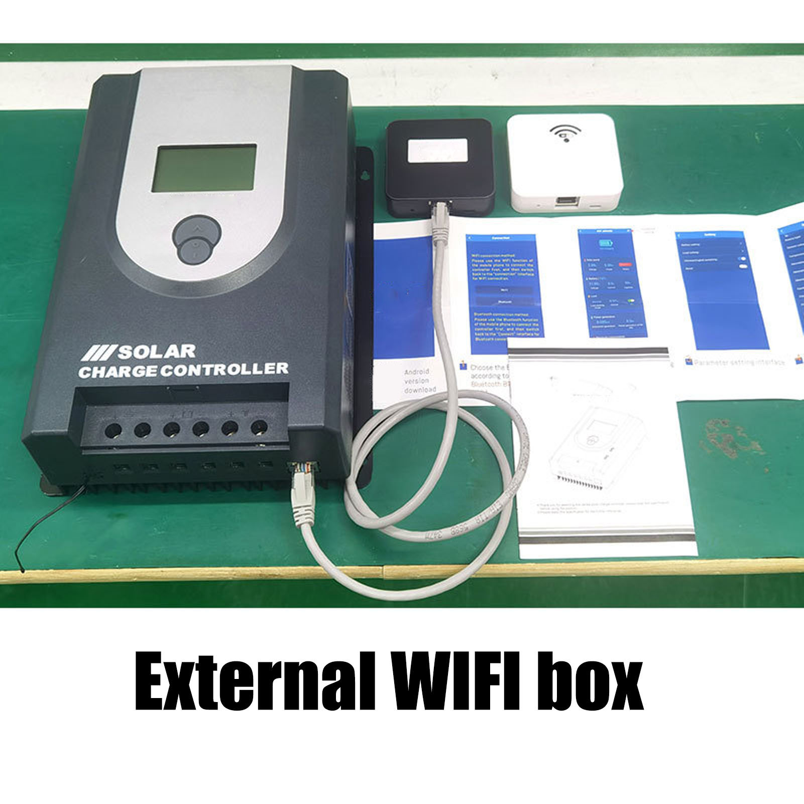 Solar Charge Controller, Built in Bluetooth Ultra High Conversion Rate Universal Solar Panel Regulator for Street Lights. 