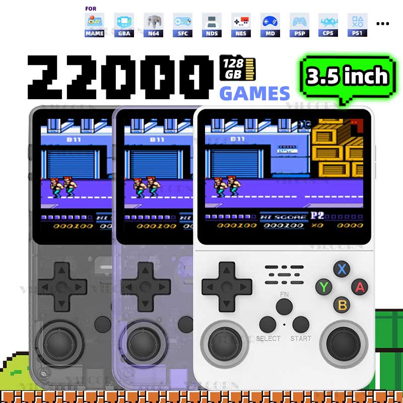 R36S Retro Handheld Game Console Portable Pocket Video Player Open Source -Option -WHITE128G-Option -WHITE128G. 