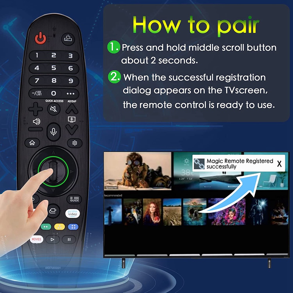 Voice Magic Replacement Remote for LG Smart TV,Tech Remote for AKB75855501,for LG LED OLED LCD 4K UHD TV. 