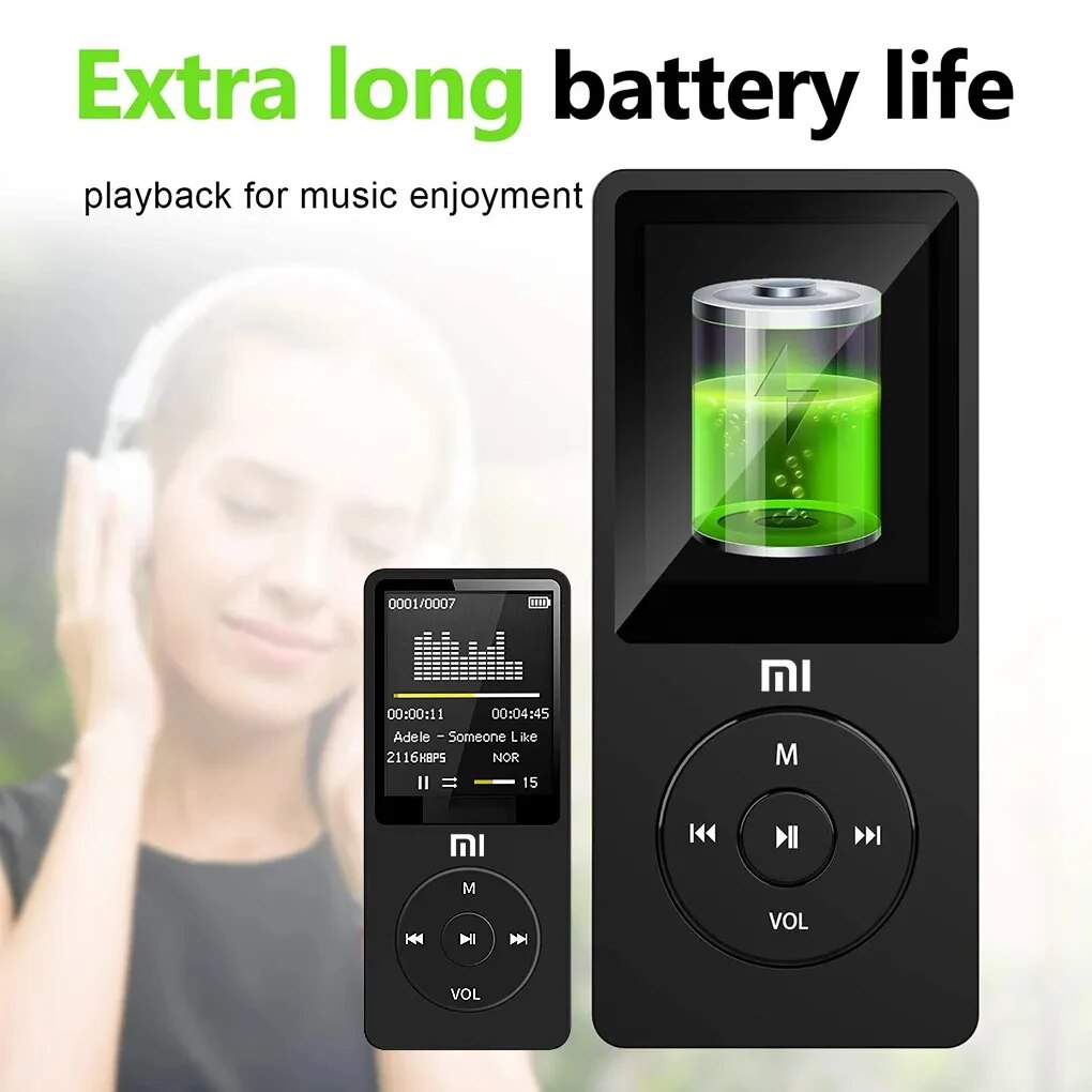 XIAOMI MP3 Player FM Radio Bluetooth Digital Display Media Bluetooth MP4 Player Walkman Pocket Audio Walkman Walking Music Play. 