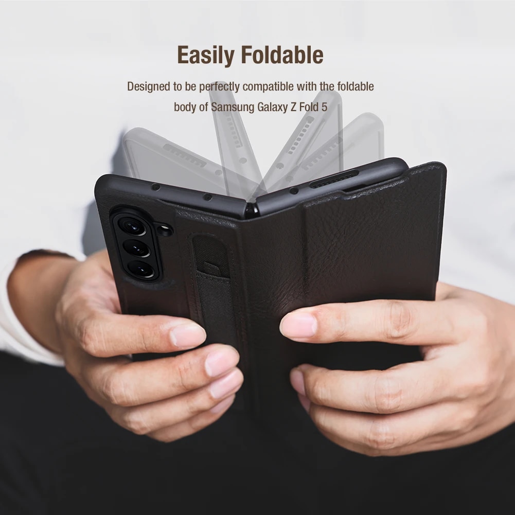 for Samsung Galaxy Z fold 5 5G Case Nillkin Aoge Leather Silicone Soft Touch Back Cover Nilkin Phone Case for Z fold5 5G. 