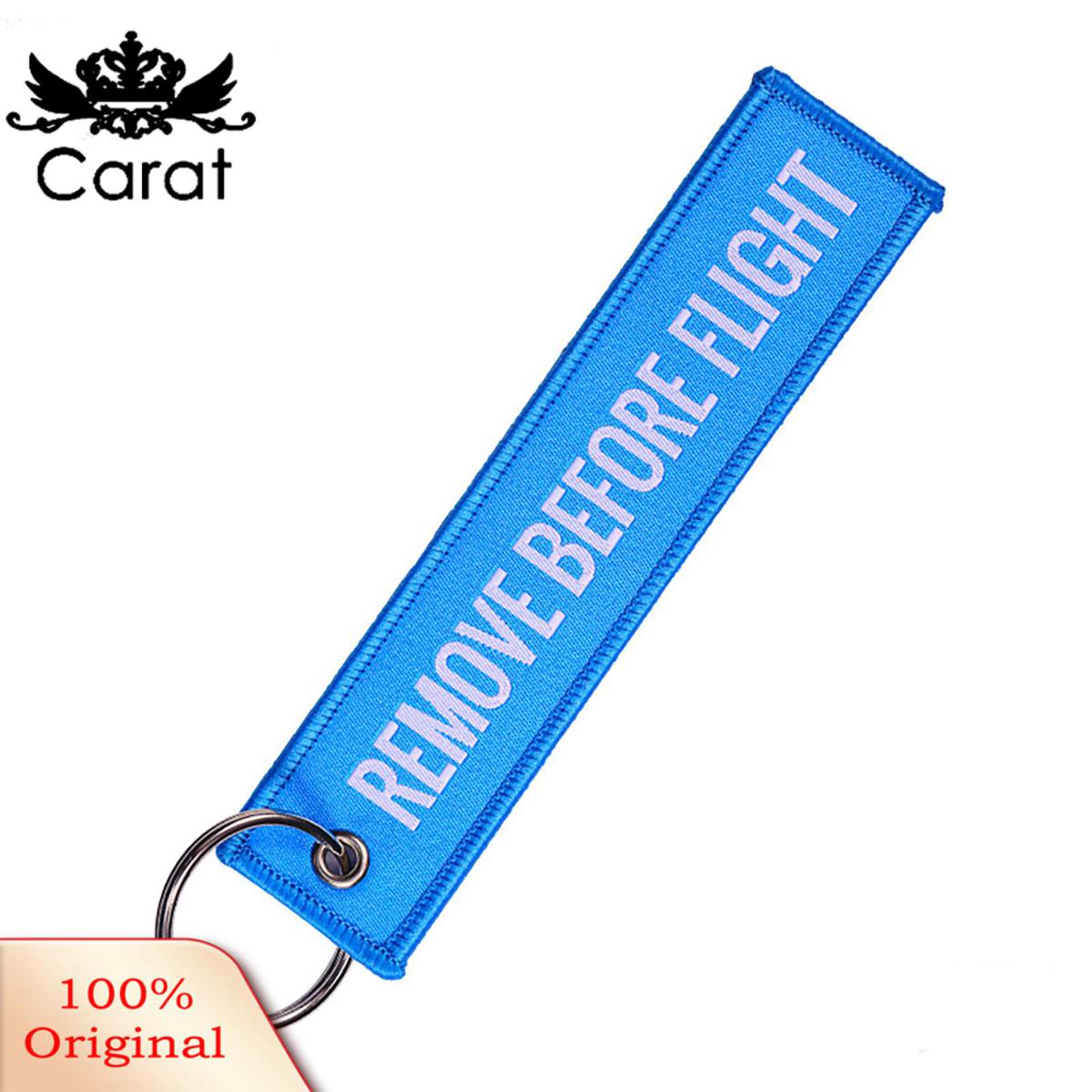Carat Keychain Lightweight Printed Remove Before Flight Key Ring