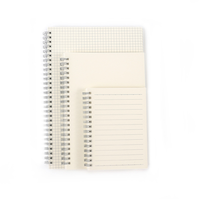 A5/B5/A6Coil notebook PPFrosted Flip Simple Grid Horizontal Blank Notepad Notebook. 