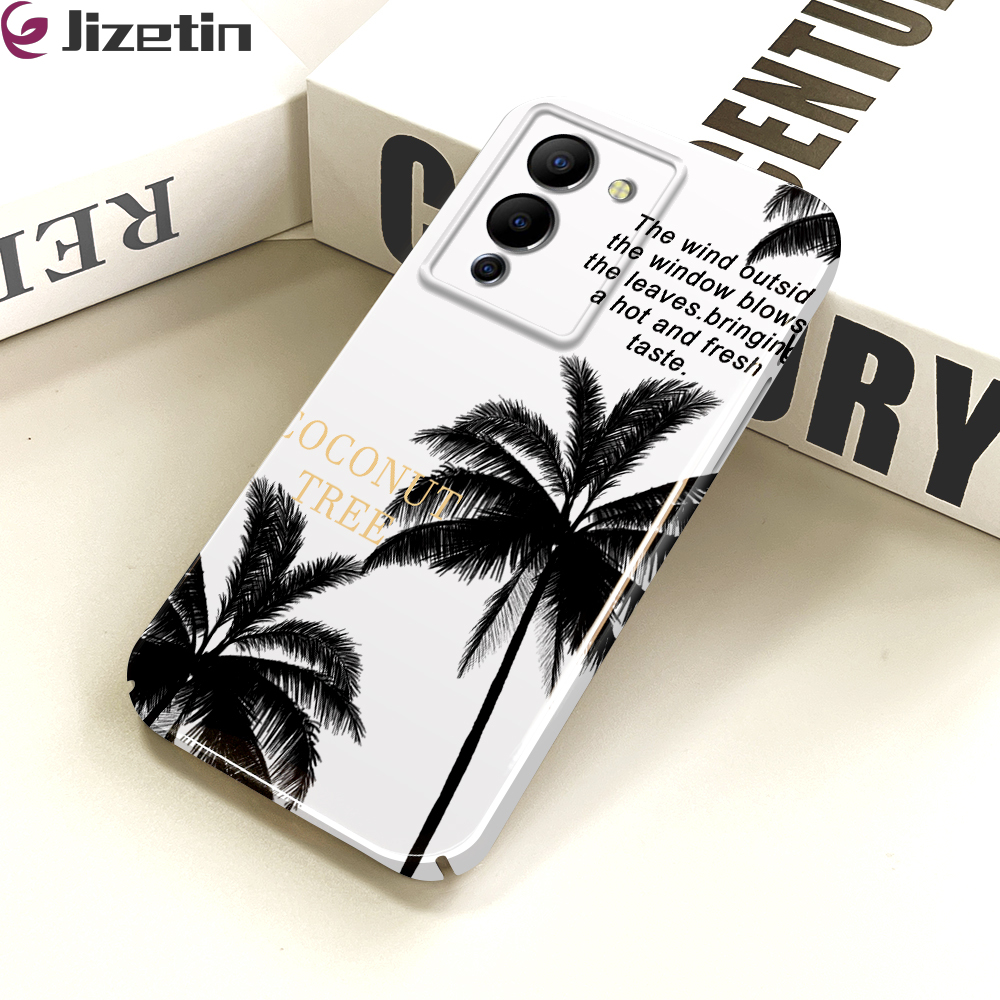Jizetin for Infinix Note 12 G96 Back Cover Coconut Forest By The Sea Luxury Slim Hard Crashproof Mobile Phone Case For Boys Girls