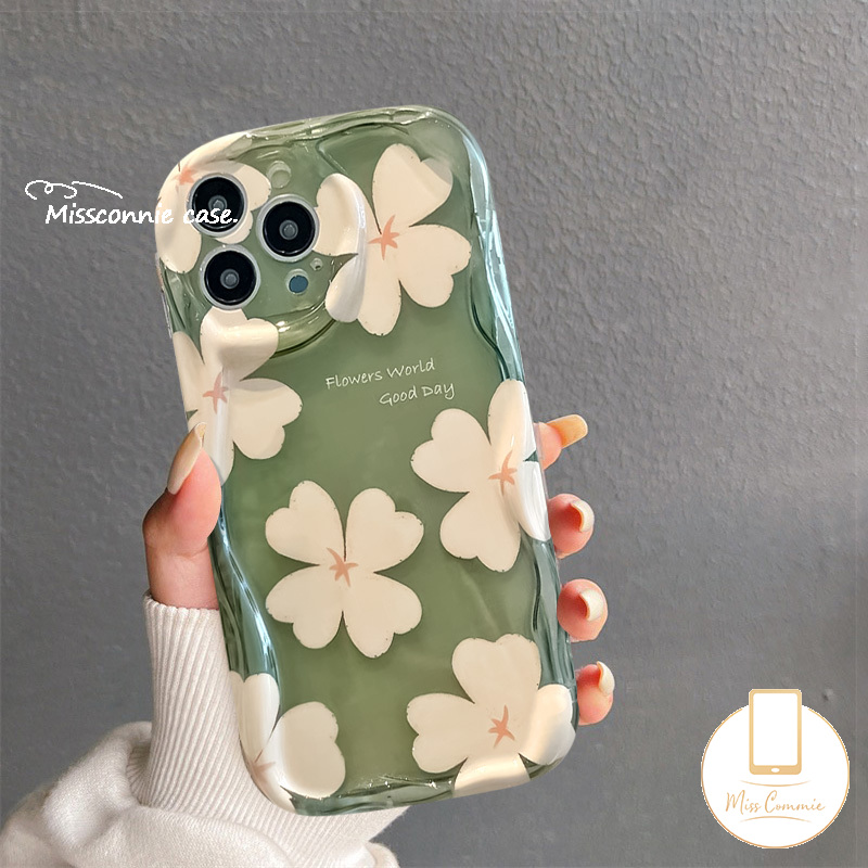 MissConnie For Redmi 10C 9C 9T 12C 10 9A 12 9 10A A1 A2 9C NFC Note 10Pro 11 10 11s 10s 10 Pro Max Plus POCO M3 3D Wavy Curved Edge Fresh Flowers Shockproof Airbag Glossy Soft Tpu Back Cover. 
