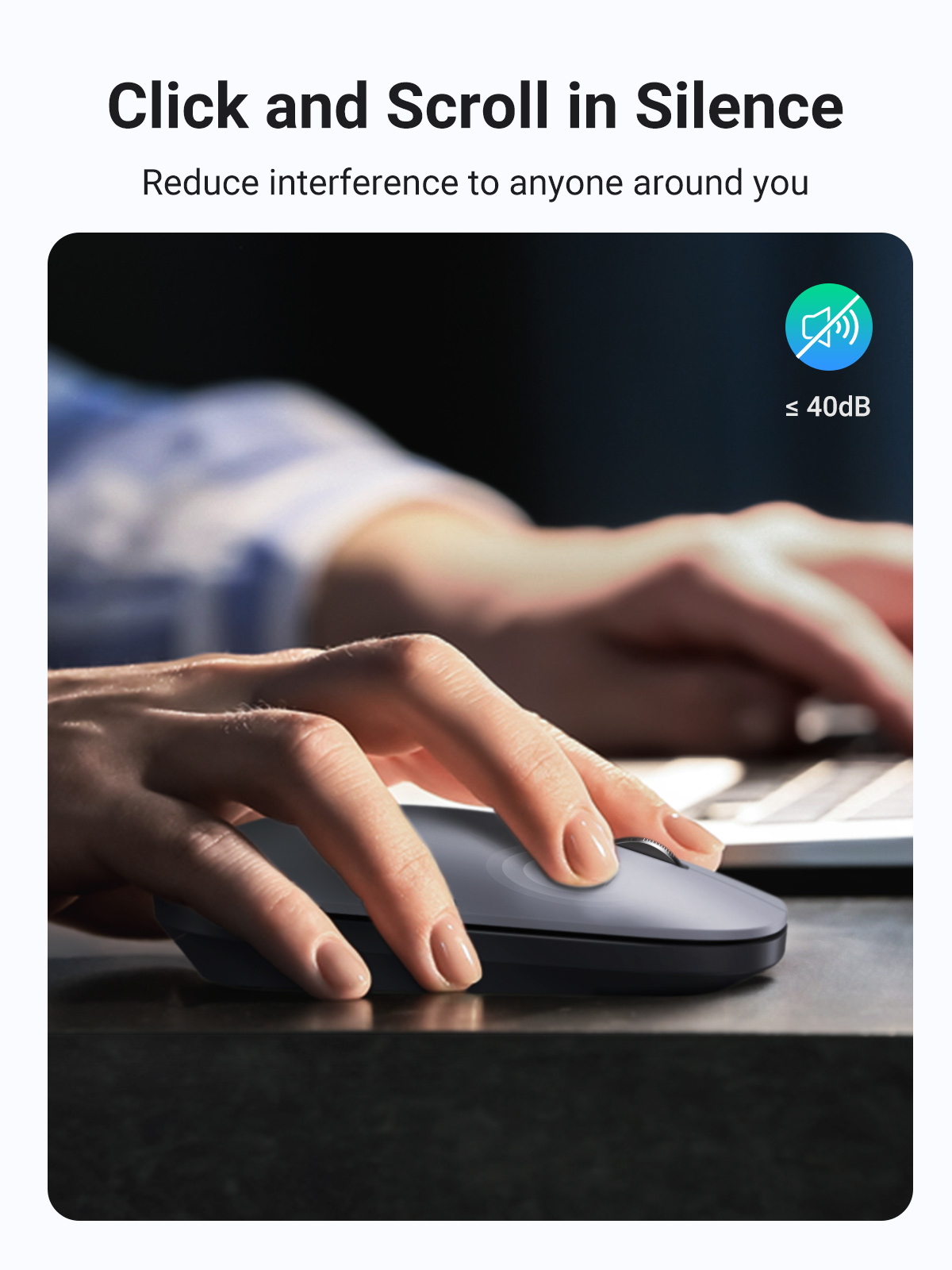 UGREEN Mouse Bluetooth 5.0 Wireless Mouse 4000 DPI Silent Click 2 Mode Mute Mice For MacBook PC Tablet Laptop Mouse. 