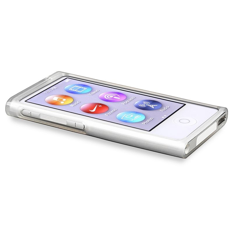 TPU Rubber Skin Case compatible with Apple iPod nano 7th Generation, Frost Clear White. 