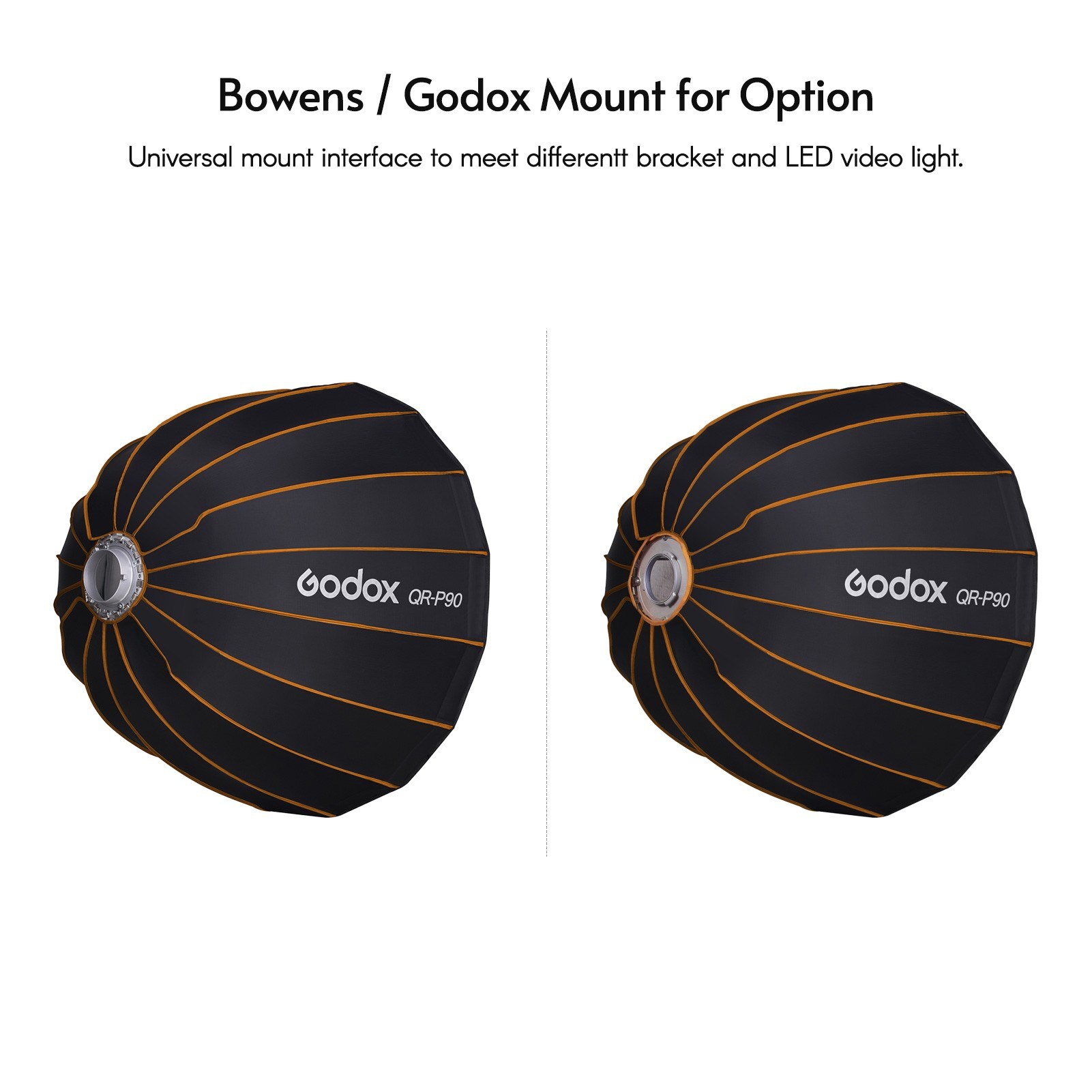 Godox Professional Parabolic Softbox 90cm Diffuser Bowens Mount with Carrying Bag for Studio Photography - #1. 