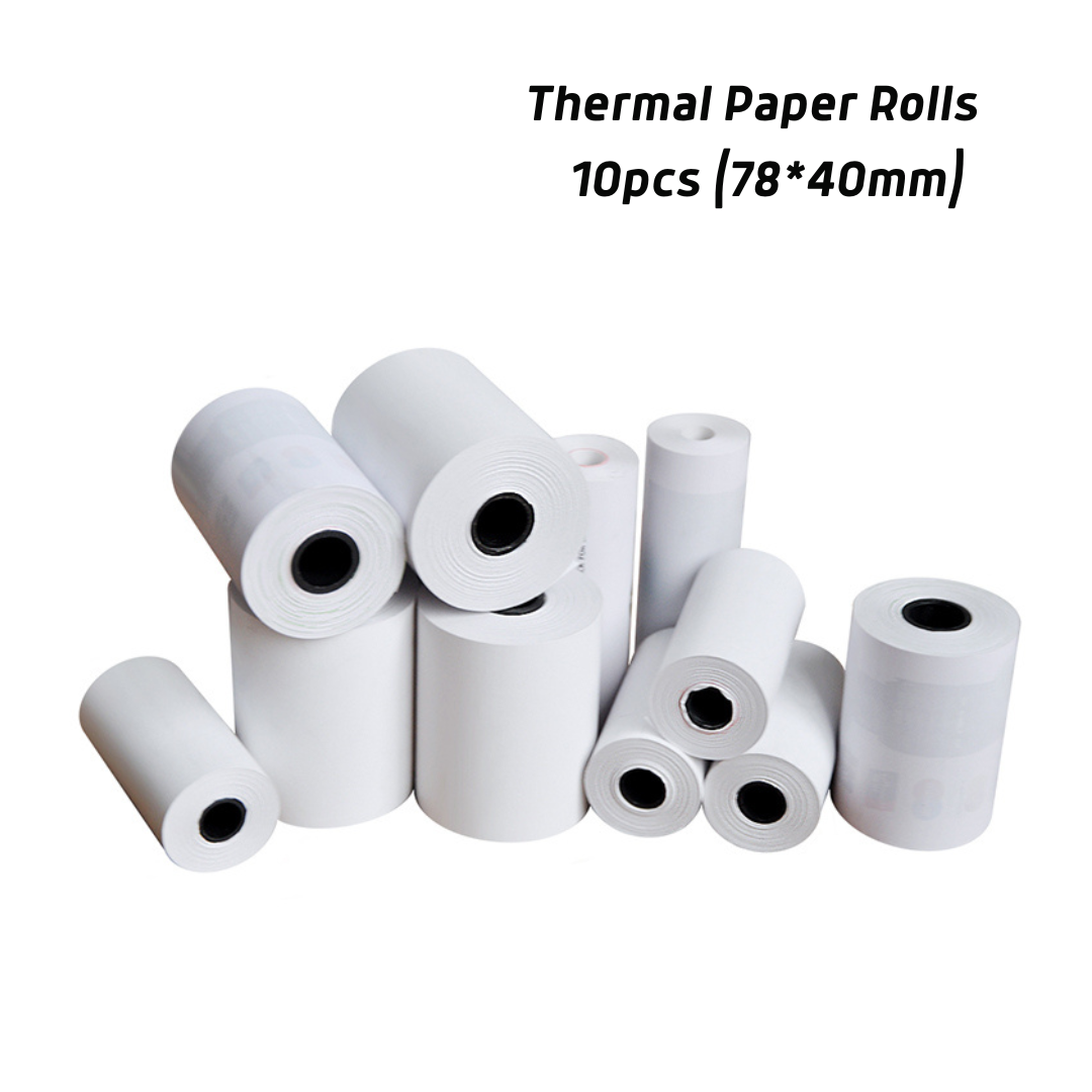 10Rolls (78x40mm) Thermal Paper Rolls for 3-Inch width (80mm) POS and Receipt Printers – Durable, High-Quality, Fade-Resistant for Clear, Long-Lasting Prints