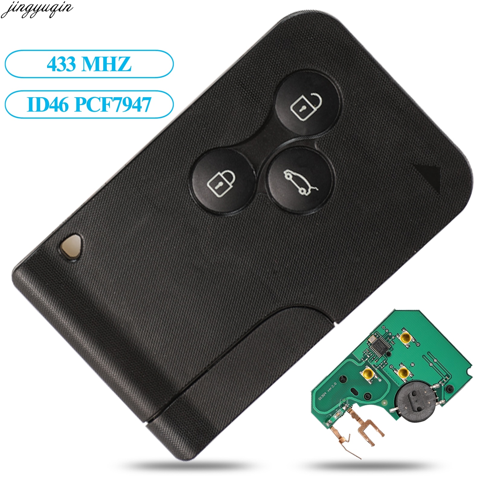 【Alizeker Mall】Bilchave 3 Buttons ID46 PCF7947 Smart PCB Remote Car Key For Renault Megane 2 Grand Scenic II Card Key. 