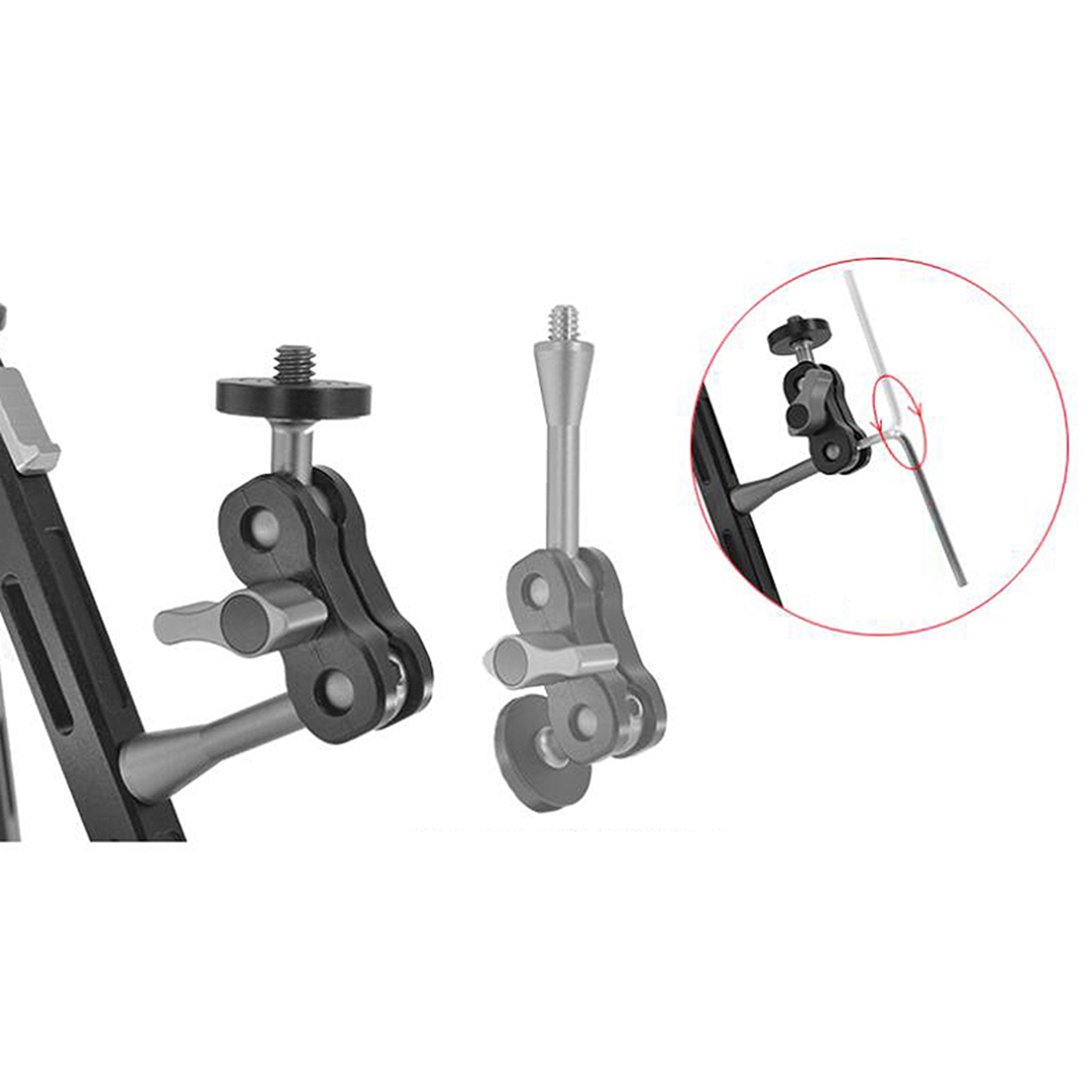 LKPCIGCXM 2X YJ-B13L Magic Hand Connecting Arm Tripod Mobile Phone Photography Fill Light Monitor Spherical Gimbal. 