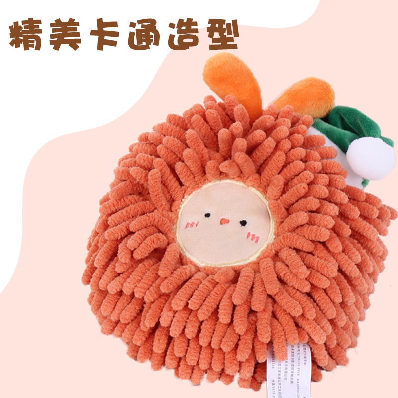 Chenille Santa hat handball Connaught house cartoon hand towel Cute children's hanging hand towel custom. 