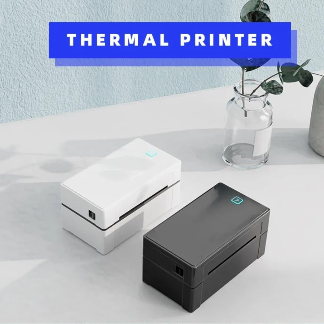 All-in-One Bluetooth Label Printer | Shipping & Courier Address Barcode Label Maker (USB+Bluetooth) | Thermal Label Printer for any size labels printing up to 100x150mm (4x6 inches) | Compatible with Computer & Smartphones | Wireless & Easy to Use. 