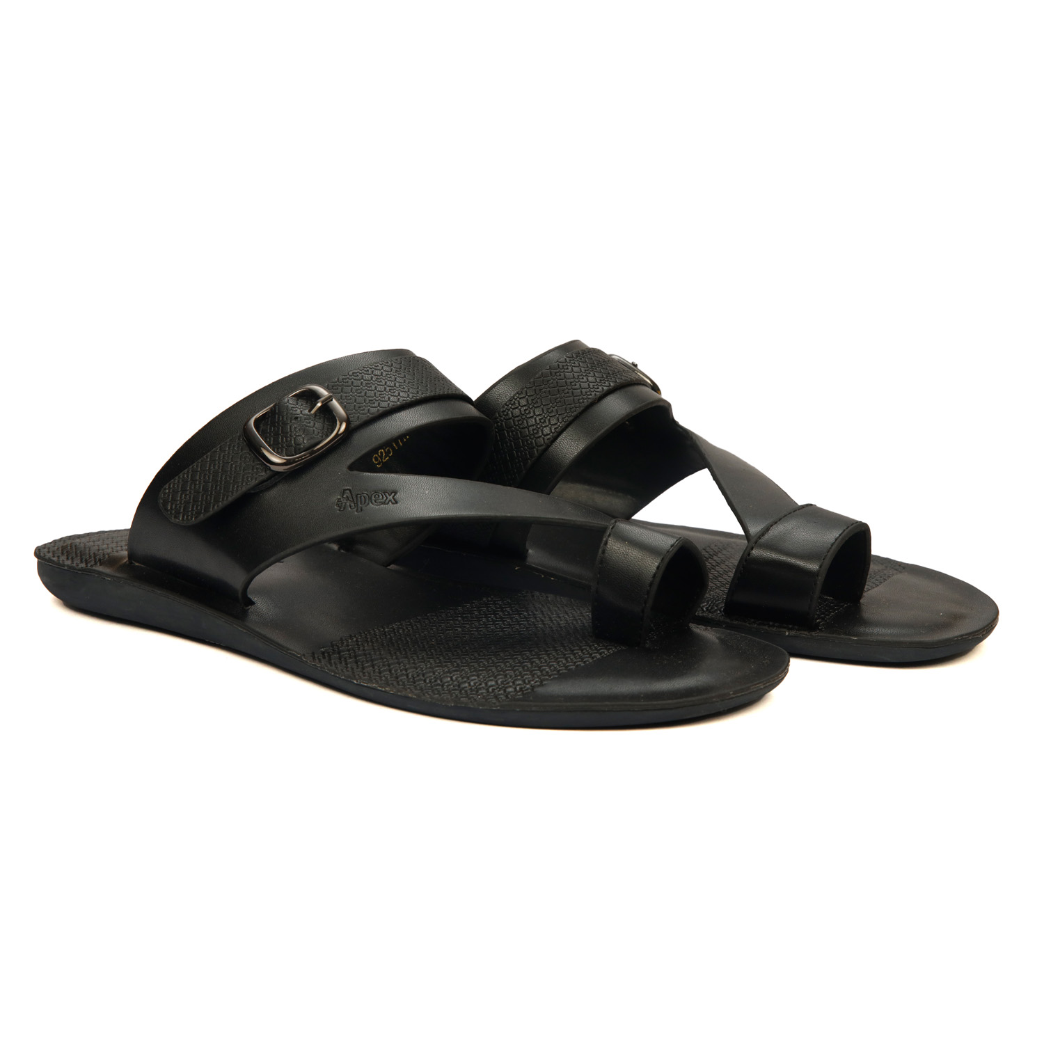 Apex Black Synthetic  Sandal For Men