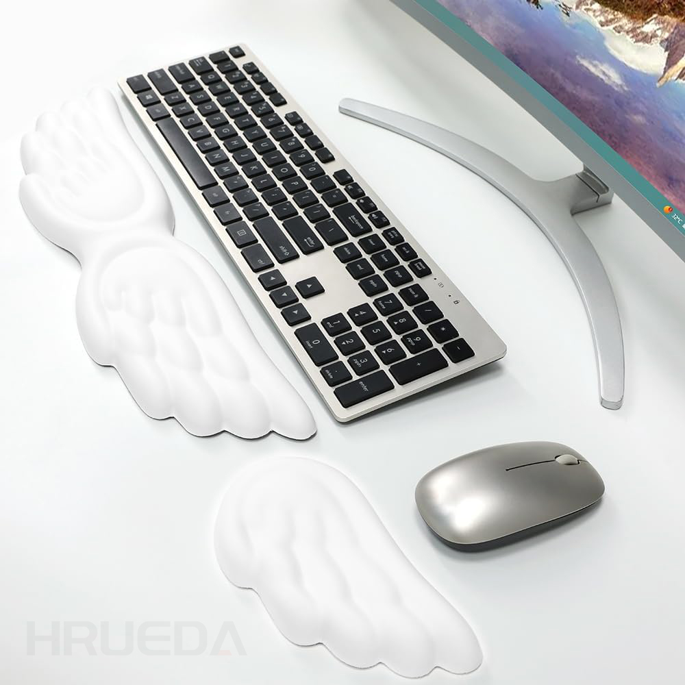 Wrist rest, laptop electric mouse, wrist rest mechanical keyboard, computer keyboard brain, angel wings, memory foam, mouse pad. 