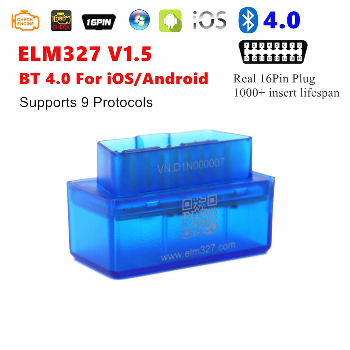 Latest Version of Mini ELM327 V1.5 WIFI Bluetooth 4.0 Auto Scanner OBD2 Car ELM 327 Tester Diagnostic Tool for Android for Apple