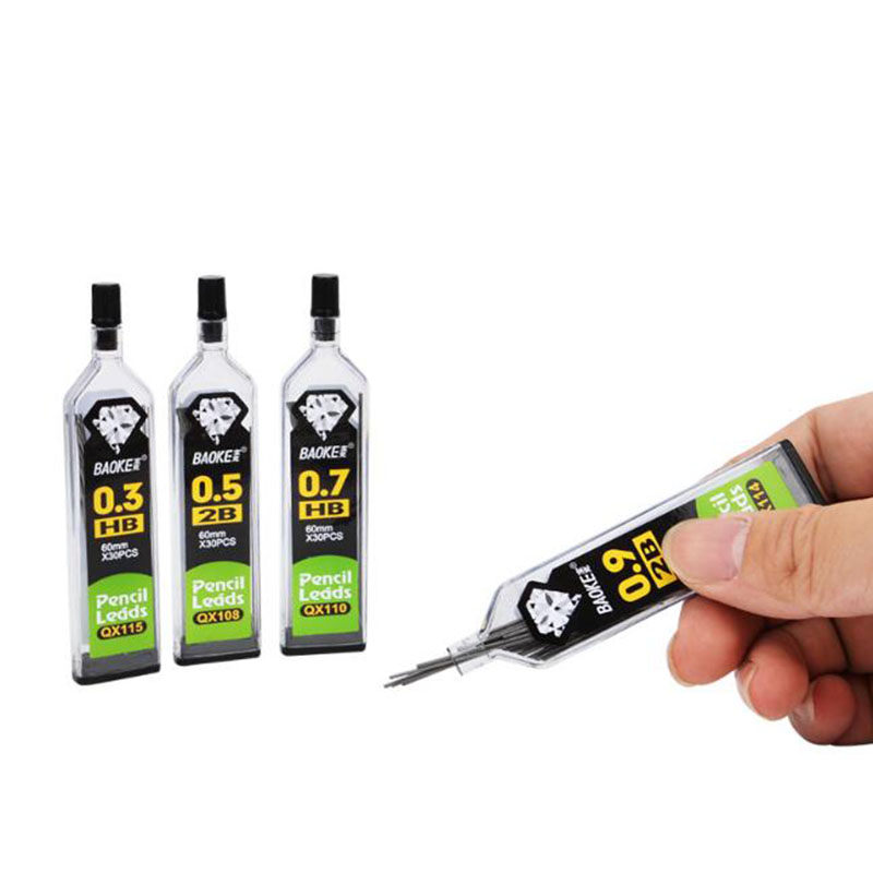 30pcs/Bottle, Automatic Pencil Lead 2B 2H HB Pencil Refill 0.3 Mm/0.5 Mm/0.7mm/0.9 Mm Pencil Refill Student Writing Office Amour zii. 