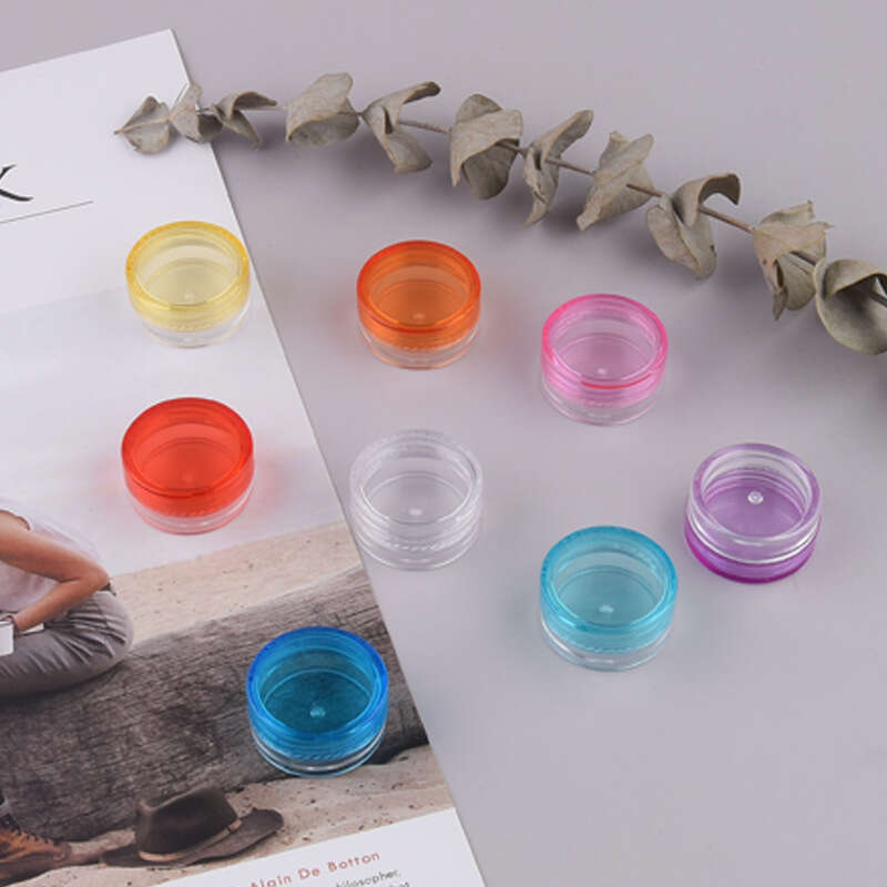 3g 5g round base cream bottle ordinary small sample sub packaging box multi color 12 color mixed batch. 