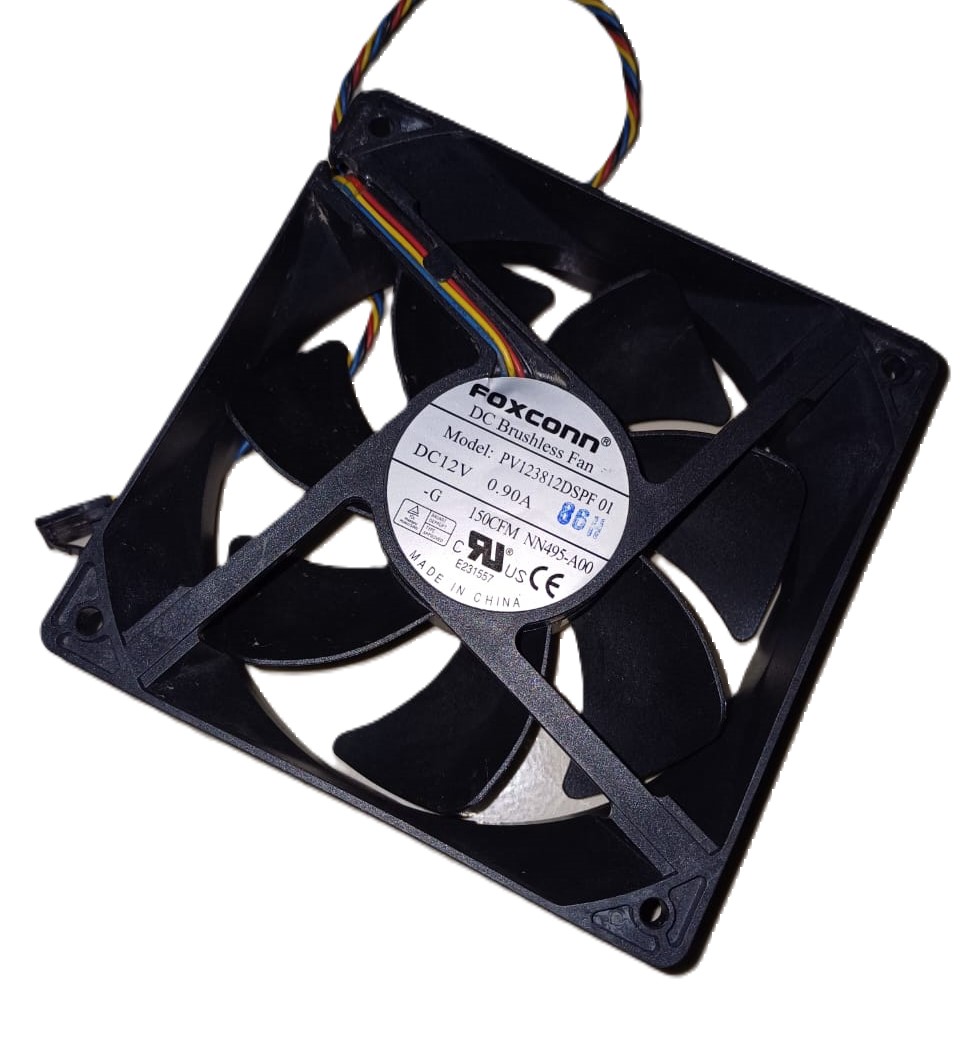 DC Brushless Hi Speed Cooling Fan FOXCONN PV123812DSPF 01 12V 0.90A 5’*5’ inch 15000 RPM Air Compatible devices Server 4-wire interface. 