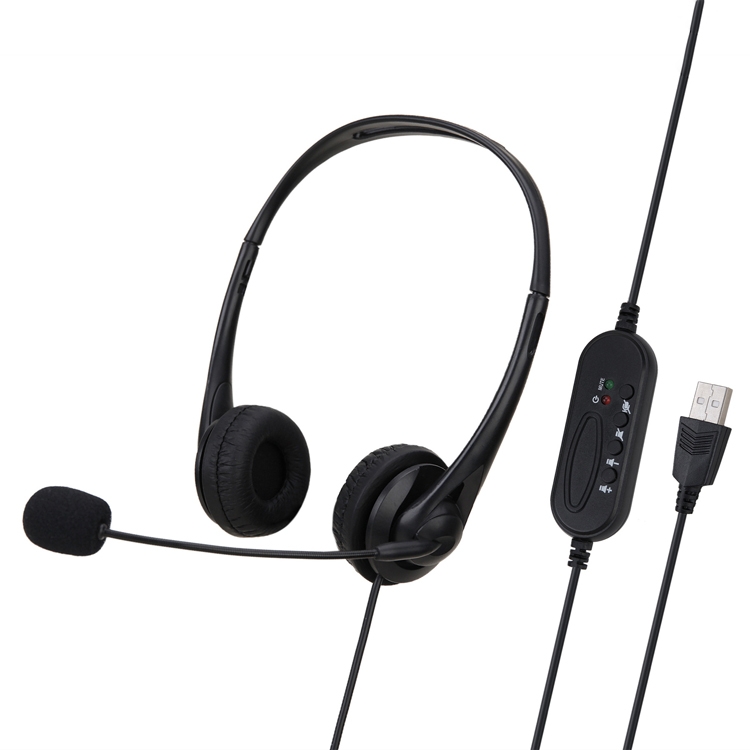 SOYTO SY490 Teaching Office Network Class Student Education Computer Headset, Style: Double Ear Black USB. 