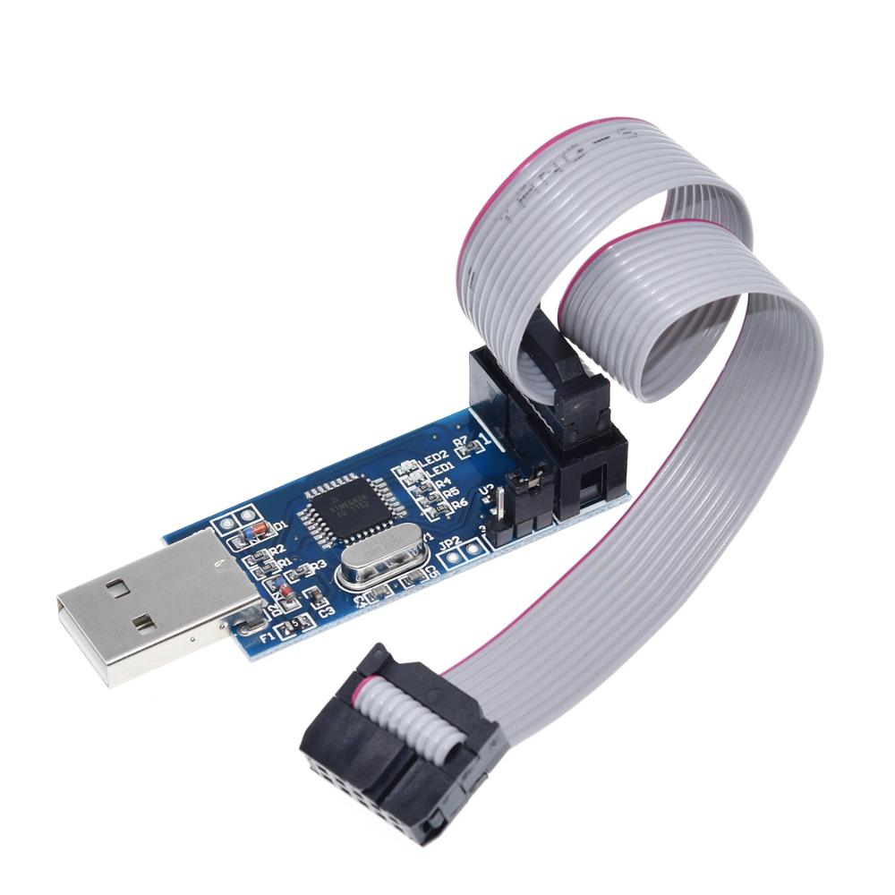 【happy one】1Set USBASP USBISP AVR Programmer USB ATMEGA8 10Pin Wire Module DIY 10Pin To 6 Pin Adapter Board. 