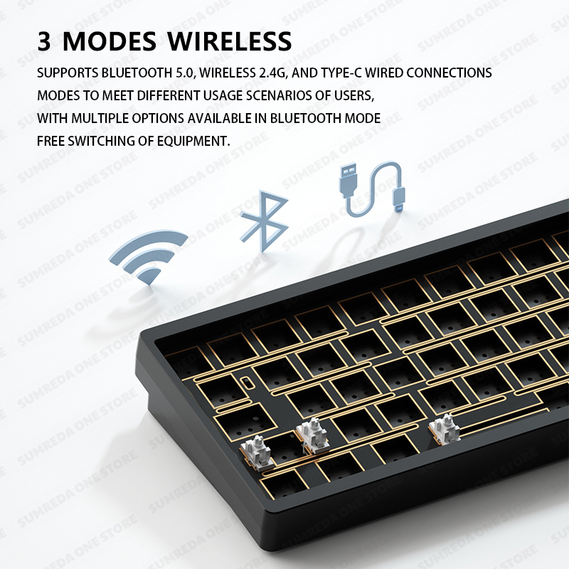 Lucky65 V2 Sugar65 Weikav Lucky 65keys Mechanical Keyboard Aluminum Alloy 3-Mode Rgb Hot Swappable Custom Wired Gaming Keyboard. 